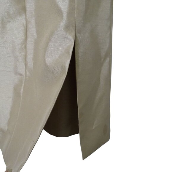 Vintage Le Suit 2 pc Gold Dress and Open Front Jacket Formal Women Size 12 FLAW - Picture 3 of 12